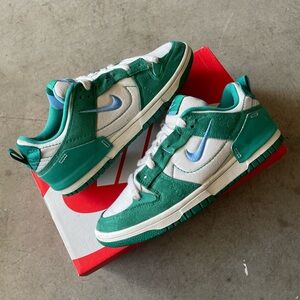 Nike Dunk Low Disrupt 2 Malachite Green/White Sneakers Size 6.5 Kids or 8 Womens